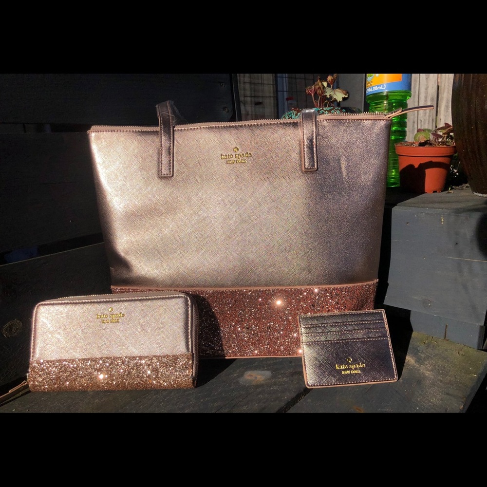 Rose Gold Kate Spade 3 piece set